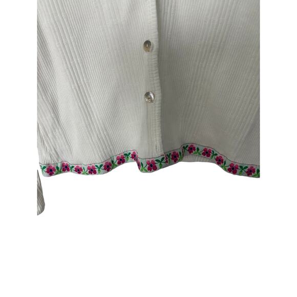 Carole Little Sport white button up sweater size L - Picture 5 of 7